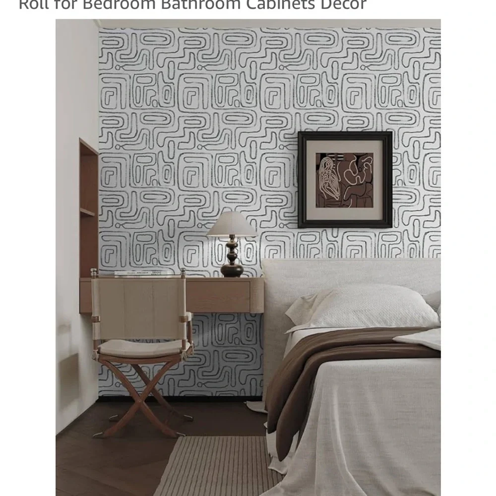Amazon Lxcreat Gray and White Modern Geometric Peel and Stick Wallpaper 4 rolls